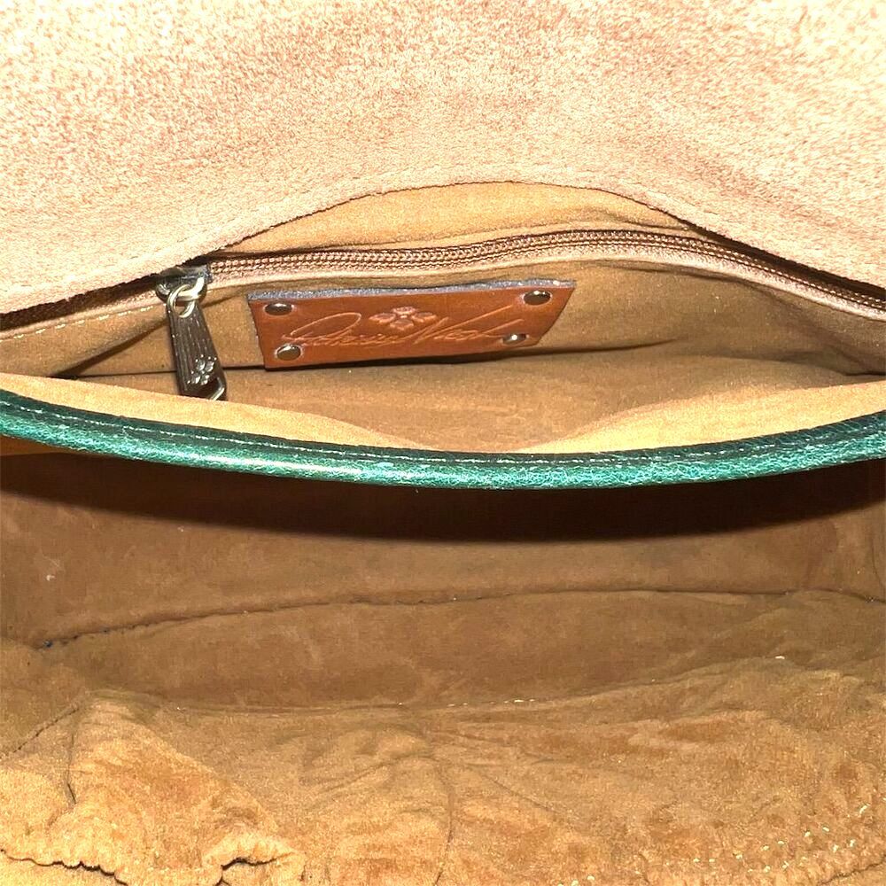 Patricia Nash Beaumont Dark Green Crossbody Bag Flap Tassel - Picture 11 of 15